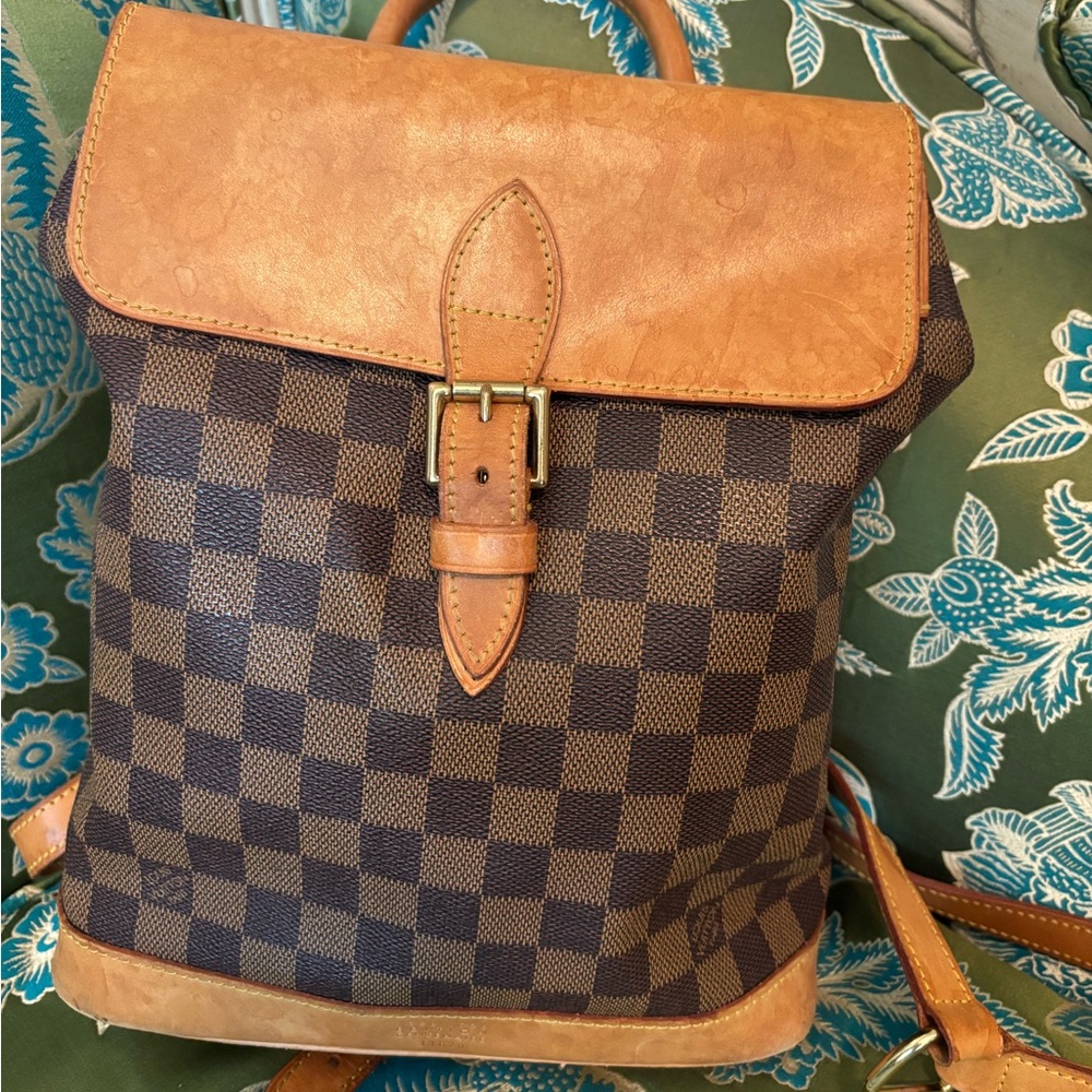 Louis Vuitton Brown and Tan Checkered Backpack